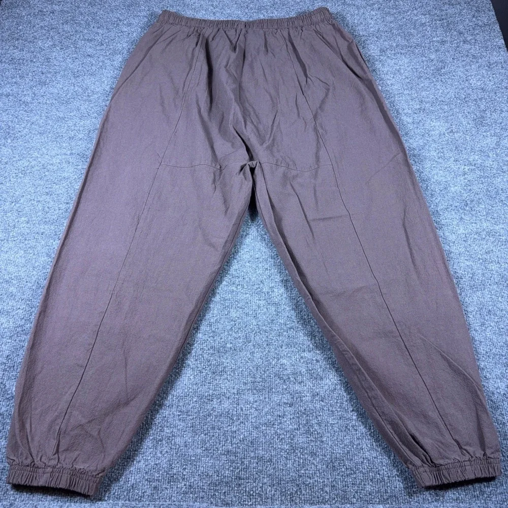 Kidoriman Mens XL Brown Cotton Jogger Pants Elastic Waist Drawstring Tapered NWT